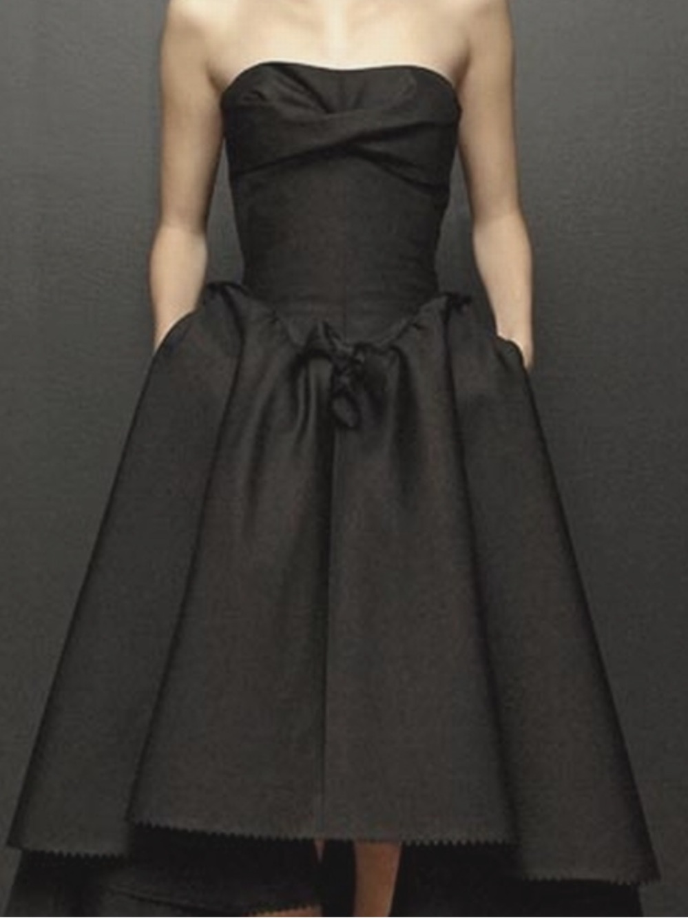David Szeto Strapless Black High-Low Party Dress